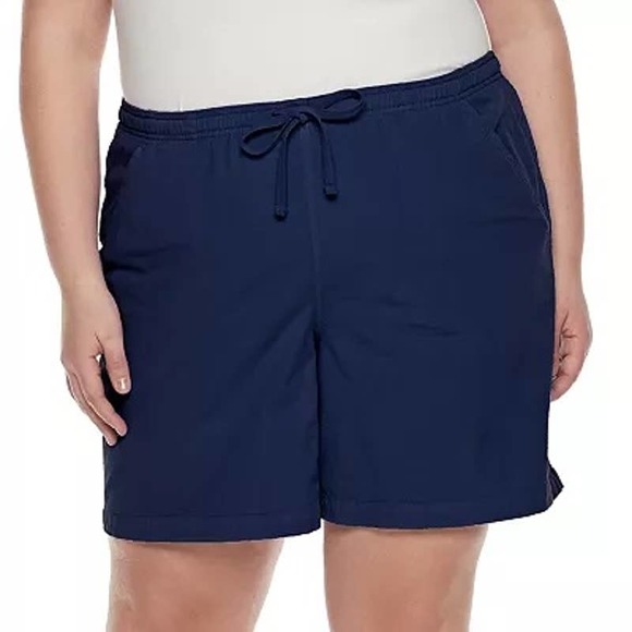 Gloria Vanderbilt Lucy Navy Drawstring Shorts Size XL - Picture 1 of 10